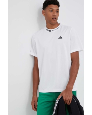 adidas t-shirt męski kolor biały z aplikacją