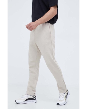 adidas spodnie dresowe kolor beżowy gładkie