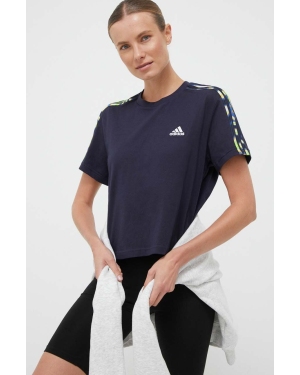 adidas t-shirt bawełniany kolor granatowy