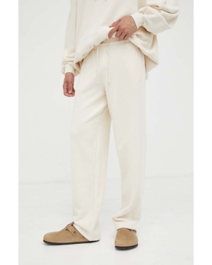 American Vintage spodnie dresowe bawełniane kolor beżowy gładkie