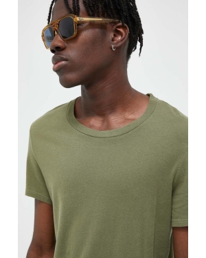 American Vintage t-shirt bawełniany kolor zielony gładki
