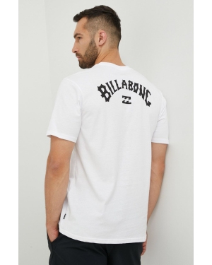 Billabong t-shirt bawełniany kolor biały z nadrukiem