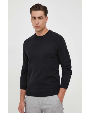 BOSS sweter z domieszką wełny kolor czarny