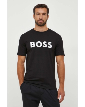 BOSS t-shirt bawełniany kolor czarny z nadrukiem 50495742