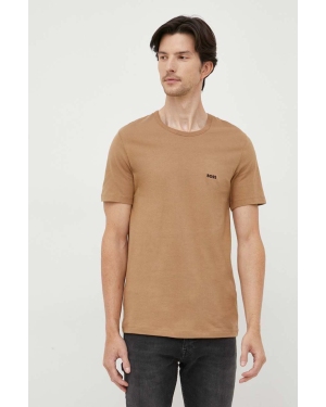 BOSS t-shirt bawełniany 3-pack kolor beżowy melanżowy 50475284