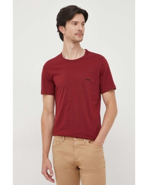 BOSS t-shirt bawełniany 3-pack kolor bordowy gładki