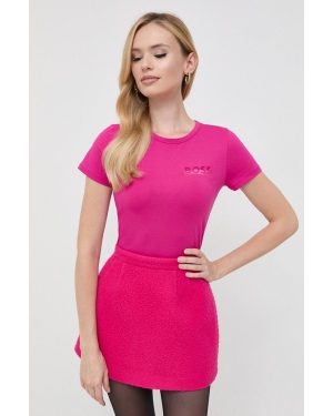 BOSS t-shirt damski kolor różowy
