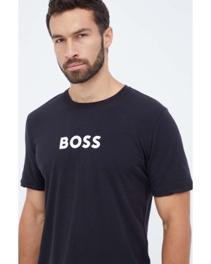 BOSS t-shirt lounge kolor czarny z nadrukiem