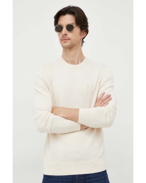 BOSS sweter z domieszką kaszmiru BOSS CASUAL kolor biały lekki