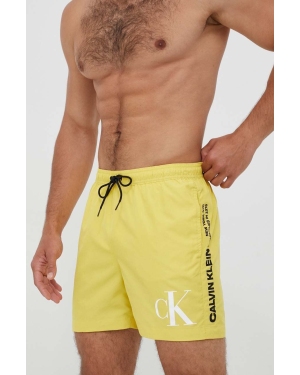 Calvin Klein szorty kąpielowe kolor żółty