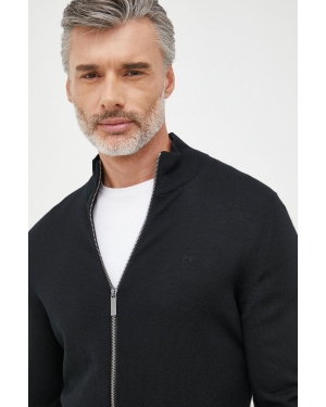 Calvin Klein sweter wełniany męski kolor czarny