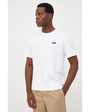 Calvin Klein t-shirt bawełniany kolor biały z aplikacją
