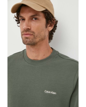 Calvin Klein bluza męska kolor zielony gładka