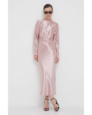 Calvin Klein sukienka kolor różowy maxi prosta