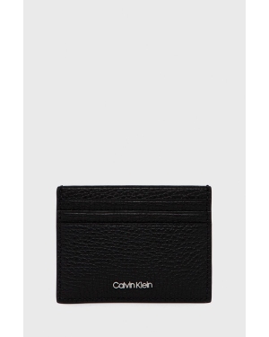 Calvin Klein etui na karty skórzane męski kolor czarny