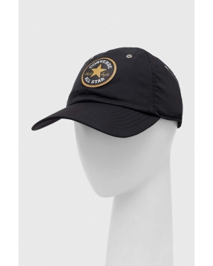 Converse czapka z daszkiem kolor czarny z aplikacją