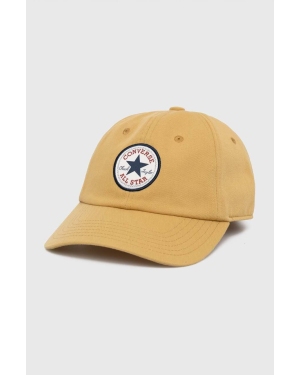 Converse czapka z daszkiem kolor żółty z aplikacją
