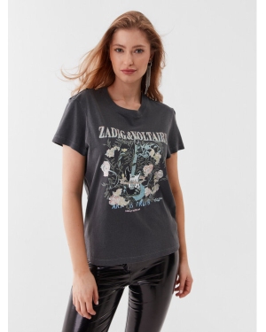 Zadig&Voltaire T-Shirt Donate Guitare JWTS01524 Szary Regular Fit