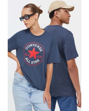 Converse t-shirt bawełniany kolor granatowy z nadrukiem