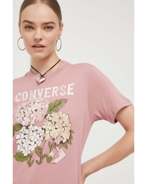 Converse t-shirt bawełniany kolor różowy