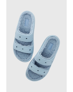 Crocs klapki Classic Cozzy Sandal damskie kolor niebieski 207446