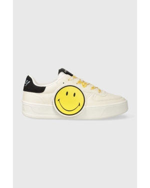 Desigual sneakersy x Smiley kolor biały 23WSKP23.9019