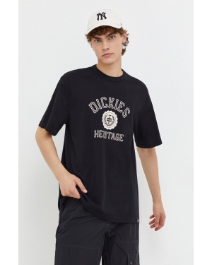Dickies t-shirt bawełniany kolor czarny z nadrukiem
