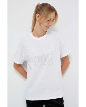 Dkny t-shirt bawełniany kolor biały