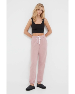 Dkny spodnie piżamowe damskie kolor różowy