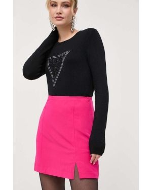 Guess spódnica kolor różowy mini ołówkowa