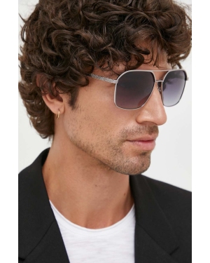 Guess okulary przeciwsłoneczne męskie kolor srebrny