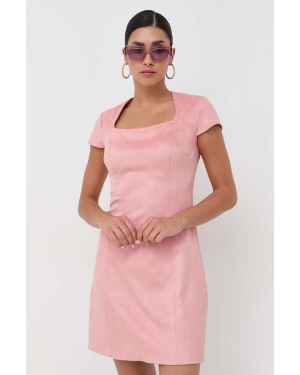 Guess sukienka kolor różowy mini prosta
