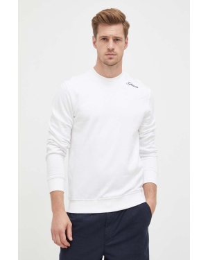 Guess bluza męska kolor biały z aplikacją