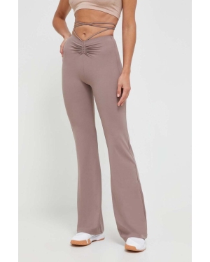 Guess spodnie damskie kolor szary dzwony medium waist