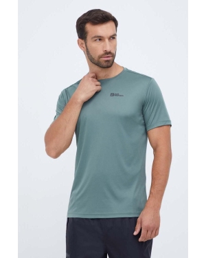 Jack Wolfskin t-shirt sportowy Tech kolor zielony gładki
