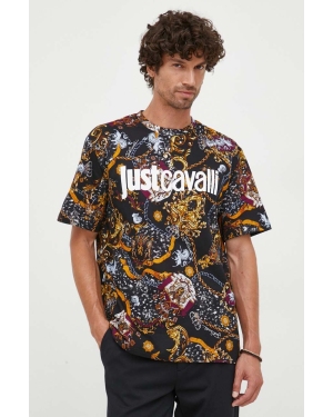 Just Cavalli t-shirt bawełniany wzorzysty