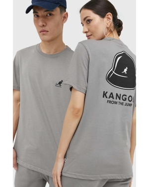 Kangol t-shirt bawełniany kolor szary z nadrukiem