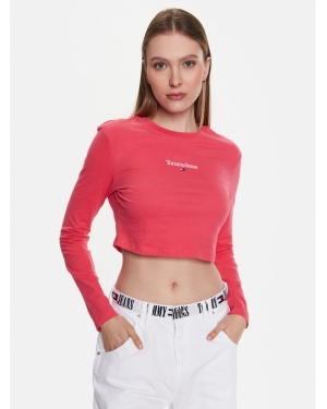 Tommy Jeans Bluzka Essential Logo DW0DW15443 Różowy Cropped Fit