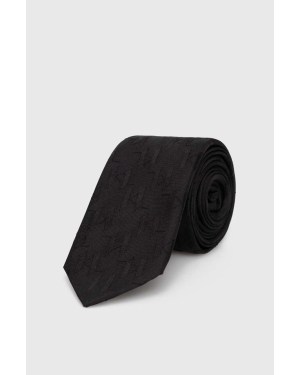 Karl Lagerfeld krawat jedwabny kolor czarny