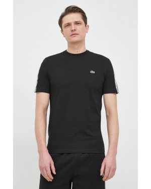 Lacoste t-shirt bawełniany kolor czarny z aplikacją TH5071-001