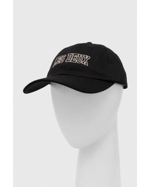 Les Deux czapka z daszkiem bawełniana kolor czarny z aplikacją