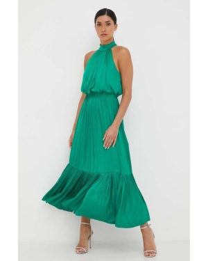 Morgan sukienka kolor zielony maxi rozkloszowana