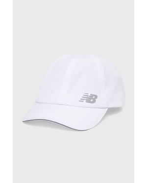 New Balance czapka z daszkiem LAH21103WT kolor biały z nadrukiem
