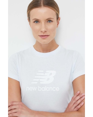 New Balance t-shirt bawełniany kolor niebieski