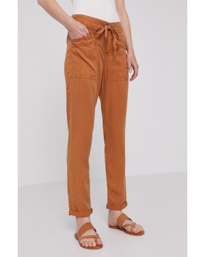 Pepe Jeans Spodnie Dash damskie kolor brązowy proste medium waist