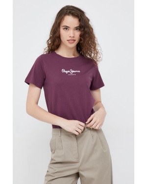 Pepe Jeans t-shirt bawełniany kolor fioletowy