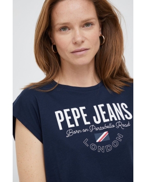 Pepe Jeans t-shirt bawełniany kolor granatowy