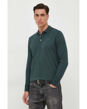 Pepe Jeans longsleeve bawełniany Jimmy kolor zielony gładki