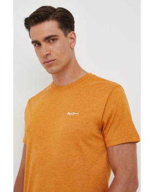 Pepe Jeans t-shirt Nouvel męski kolor pomarańczowy gładki