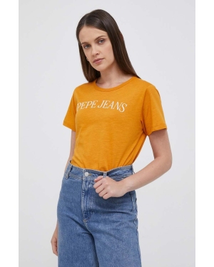 Pepe Jeans t-shirt bawełniany kolor pomarańczowy